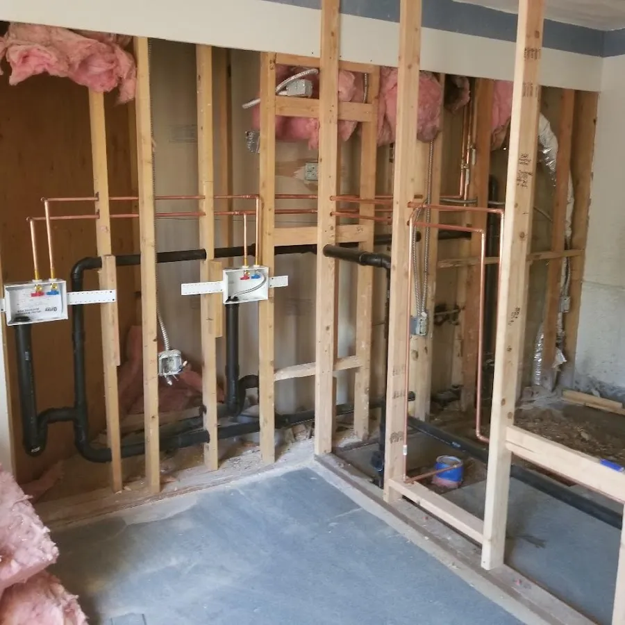 Copper pipe rough-in and plumbing installation in East Rochester